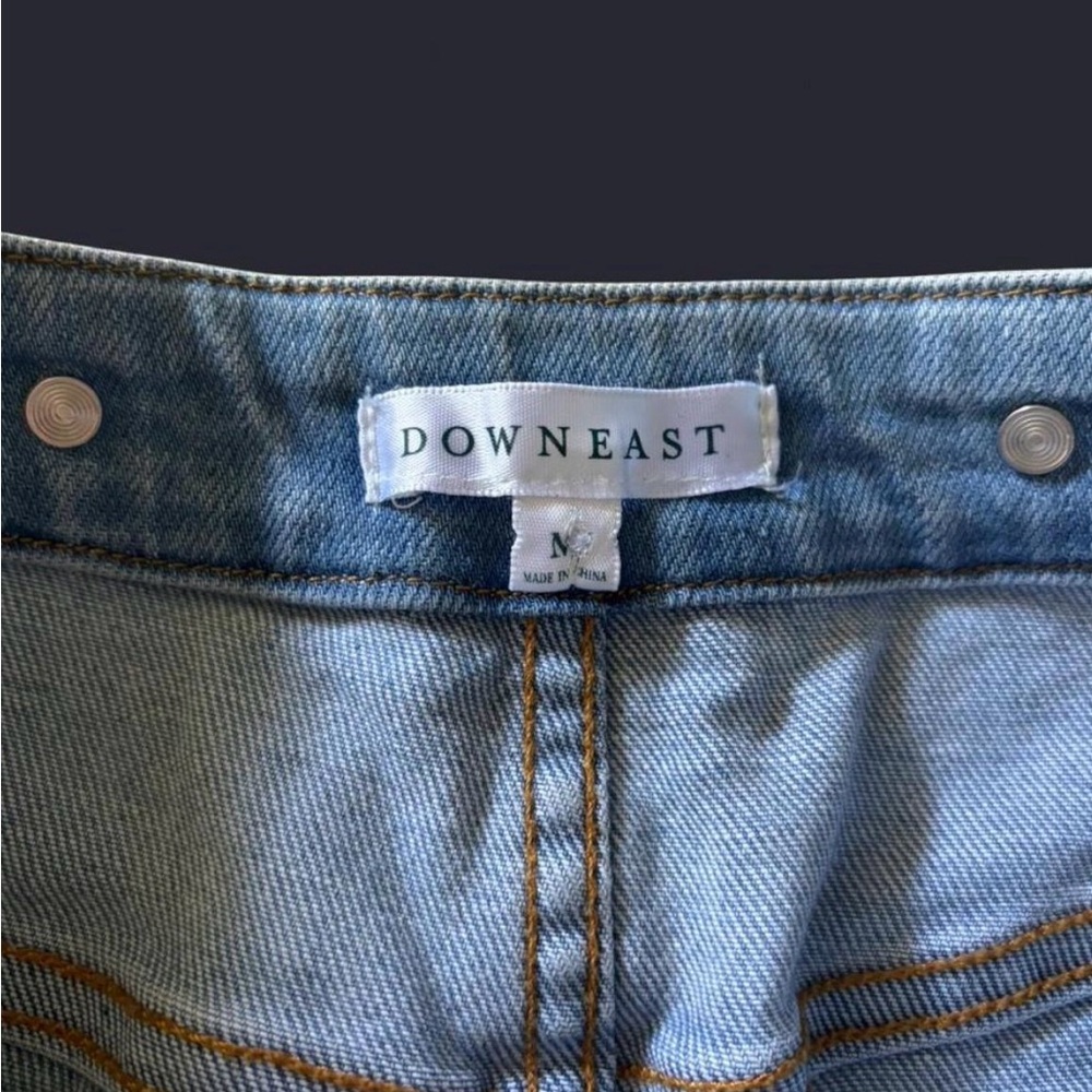DownEast Light Blue Button-Front Midi Denim Skirt - Picture 2 of 3